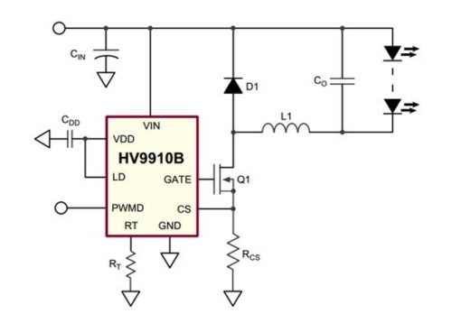Рисунок 2 – Схема импульсного источника тока на HV9910