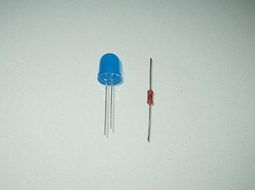 синий светодиод и резистор
