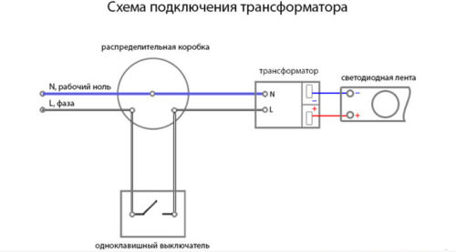 Схема подключения трансформатора