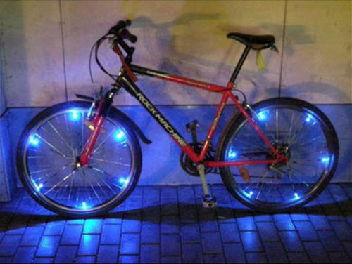 Велосипед со светодиодами на колесах